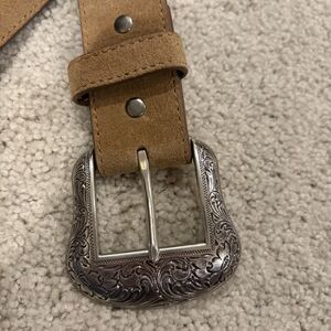 NWOT Cody James Men’s Rustler Suede Leather Belt W/ Buckle Tan Size 34 Western